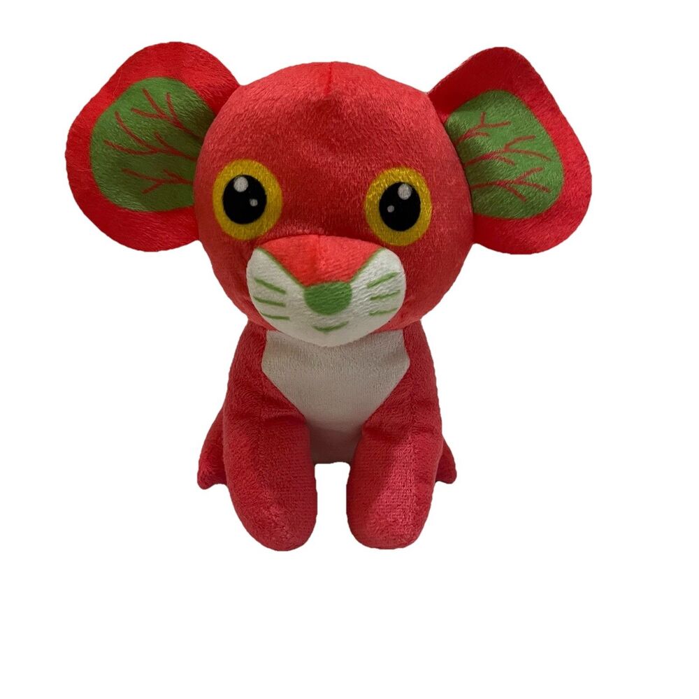 A&A Industries Red Lion Cub Green Vein Ears Plush Stuffed Animal Toy 8" Sitting